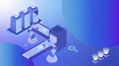 Modern teknoloji arkaplanının 3 boyutlu canlandırması