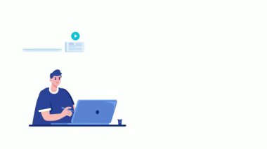 Online eğitim ve çevrimiçi öğrenme kavramı. düz tasarım illüstrasyon