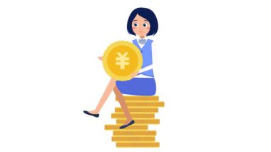 Altın Bitcoin ve madeni parayla iş kadını