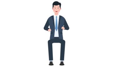 Takım elbiseli bir iş adamının çizgi film karakteri