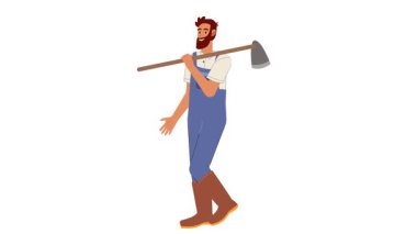 Kürekli çiftçi, vektör çizimi