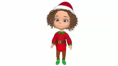Elf 'li bir çizgi film karakterinin 3 boyutlu çizimi
