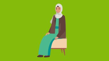 Müslüman kadın karakter çizimi