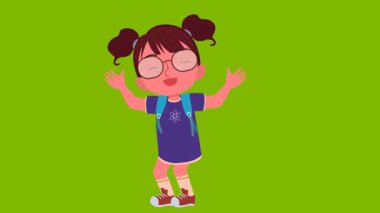 Kulaklıklı şirin bir kız çocuğu müzik dinliyor.