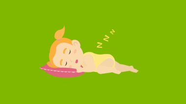 Oyuncak ile uyuyan tatlı kız..