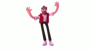 El sallayan bir adamın 3 boyutlu resmi.