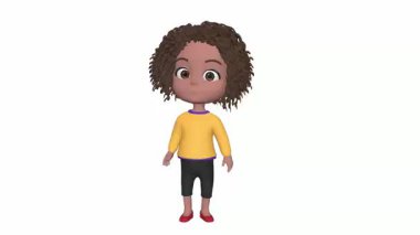 Komik ifadeli 3 boyutlu çizgi film karakteri çizimi