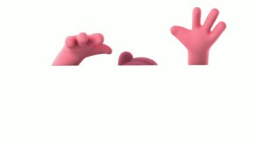 Pembe tabela taşıyan bir adamın 3 boyutlu görüntüsü.