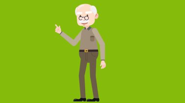 Parmakları bir şeyi işaret eden kıdemli adam..