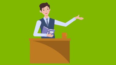 Kağıt dizini vektör illüstrasyonu tutan işadamı