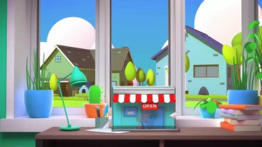 Modern oturma odası iç tasarımı. 3d oluşturma