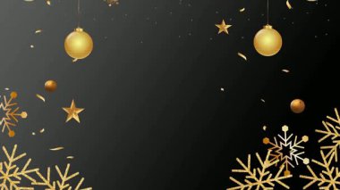 Mutlu Noeller ve mutlu yeni yıl kartları altın yıldızlı, vektör illüstrasyonlu.