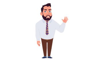 Kravatlı ve sakallı iş adamı..