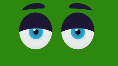 Yeşil gözlü gözler, vektör çizimi, düz çizimler.