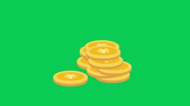 Sikkeler simge vektörü. Renk arkaplanı üzerindeki düz biçim illüstrasyonu.