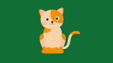 Şirin kedi ikonu. kedi vektörünün karikatürü. beyaz arkaplanda izole