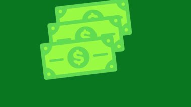 dolar sembollü yeşil çanta, düz stil