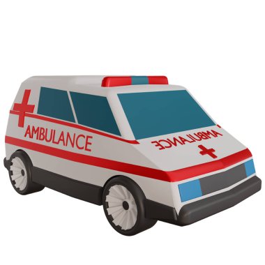 ambulans 3d illüstrasyon.