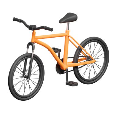 turuncu modern bisiklet beyaz arkaplanda izole