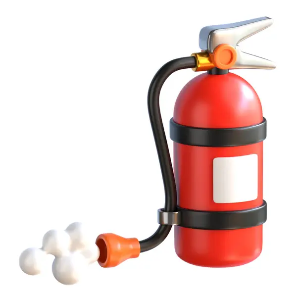 Yangın söndürücüde yangın söndürücü. izole edilmiş 3d resim