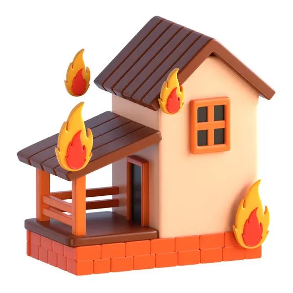 Beyaz arka planda itfaiye binası. 3d oluşturma.