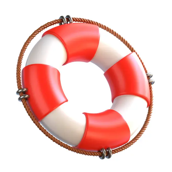 Beyaz arka planda can simidi. 3d oluşturma