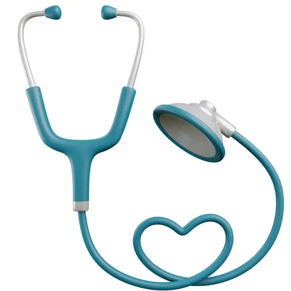 Beyaz arkaplanda izole edilmiş mavi steteskop.