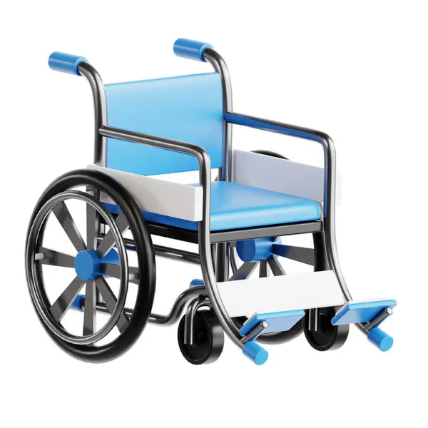 Tekerlekli sandalye beyaz arka planda. 3d oluşturma