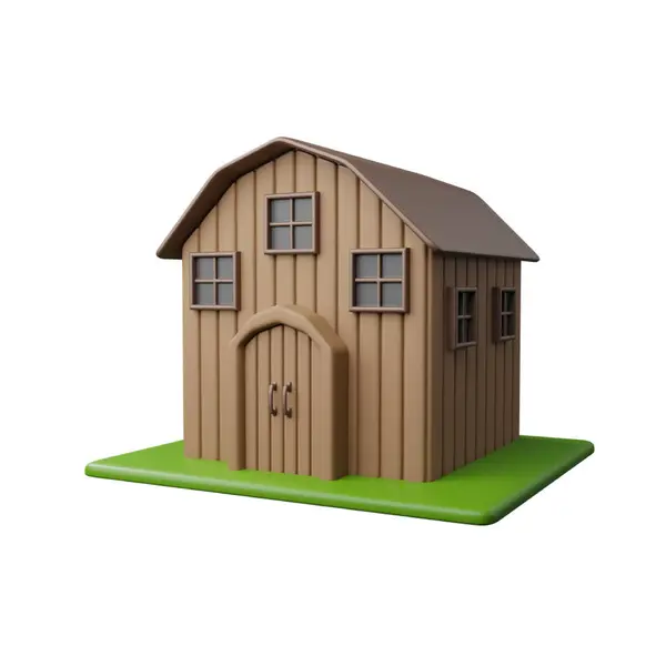 3 boyutlu ahşap bir ev çizimi