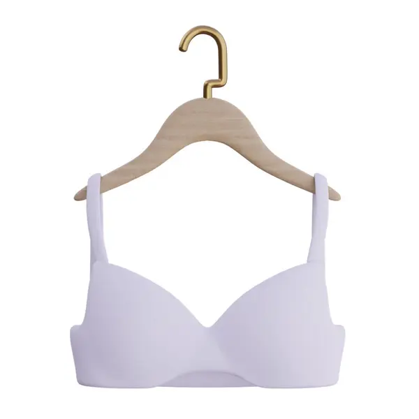 Askıdaki kadın iç çamaşırı beyaz arka planda izole edilmiş.