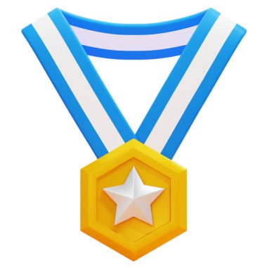 Altın madalya, beyaz üzerine izole