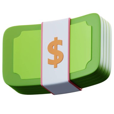 3D yığın dolar işareti.