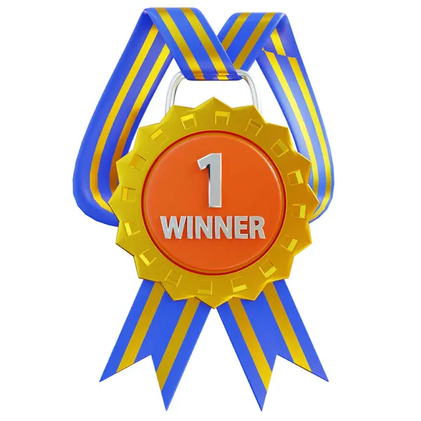 Kurdeleli ve yazılı altın rozet. vektör illüstrasyonu