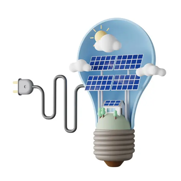 Güneş paneli ve ampullerle enerji tasarrufu ampulü