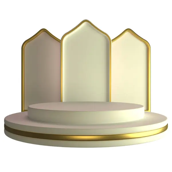 Beyaz duvarda boş podyum