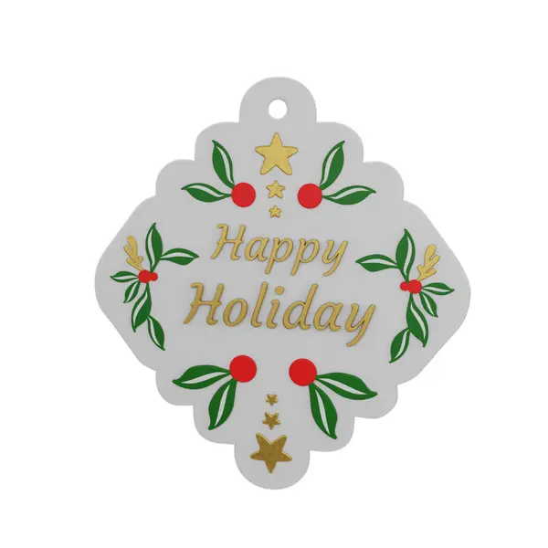 Asılı yıldızlı mutlu noeller etiketi. vektör illüstrasyonu