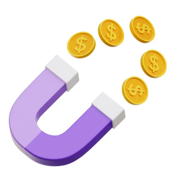 At nalı mıknatısı ve dolar işareti. 3d illüstrasyon.