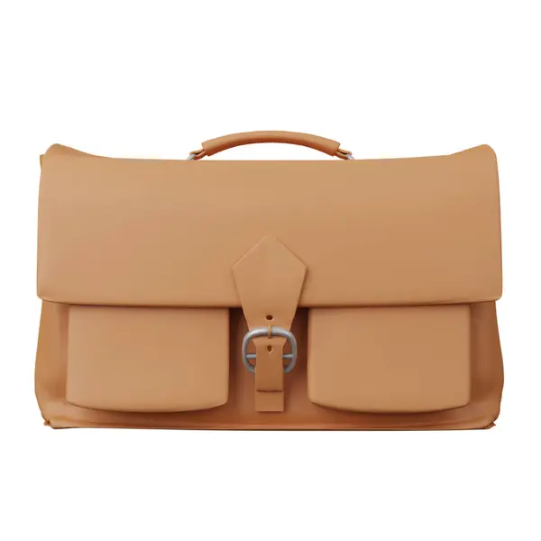 Kahverengi kadının çantası beyaz üzerine izole edilmiş