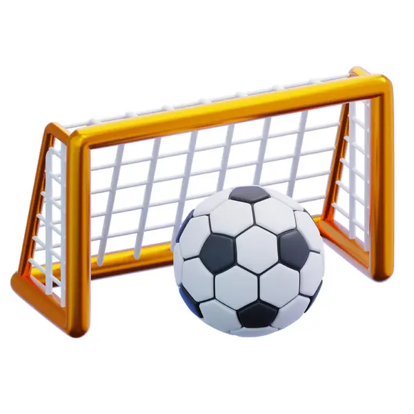 Gol ikonlu futbol topu, çizgi film tarzı