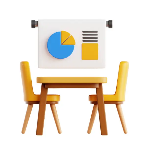 Çizelge ve pasta grafikli iş konsepti. 3d oluşturma.