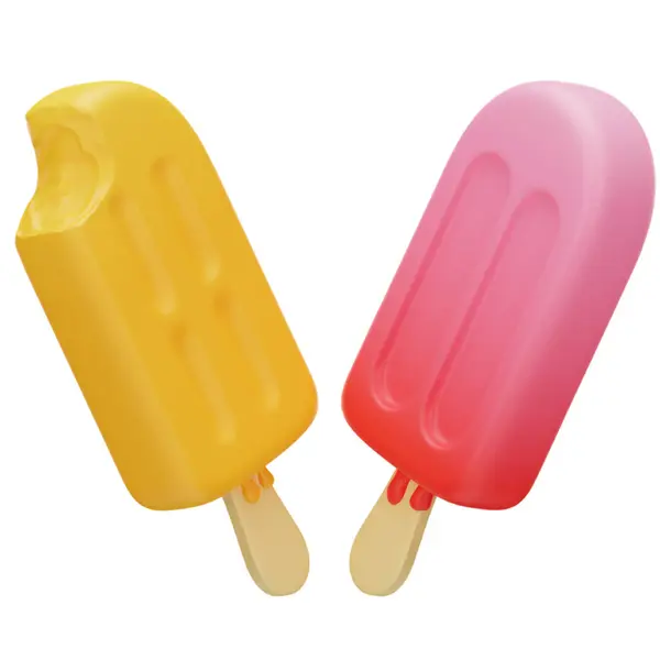 Beyazın üstünde renkli dondurma.