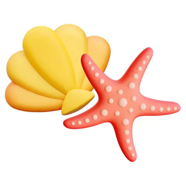 Yıldızlı, deniz yıldızlı ve deniz kabuklu deniz kabuğu. vektör illüstrasyonu