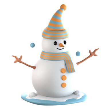 eğlenceli kardan adam 3 boyutlu resim