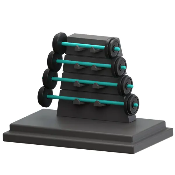 Beyaz arkaplanda 3 boyutlu ağırlık kaldırma görüntüsü izole edildi