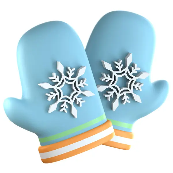 Üç boyutlu şirin Noel eldiveni.