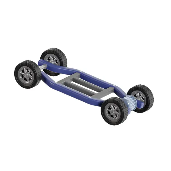 Beyaz arkaplanda mavi scooter izole edildi