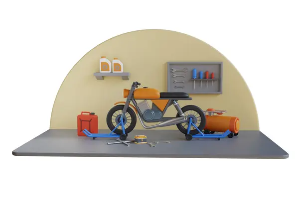 Beyaz arkaplanı olan bir bisikletin 3 boyutlu görüntüsü