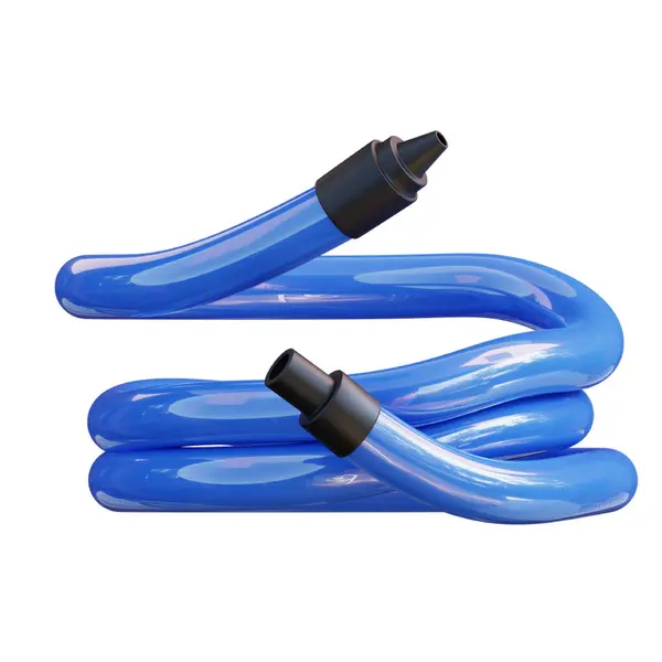 Su için iki mavi ve kırmızı kauçuk hortum