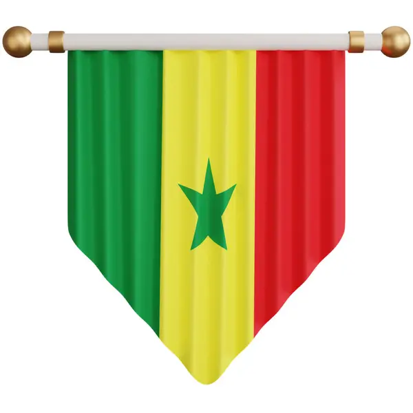 Senegal bayrağının 3D görüntüsü