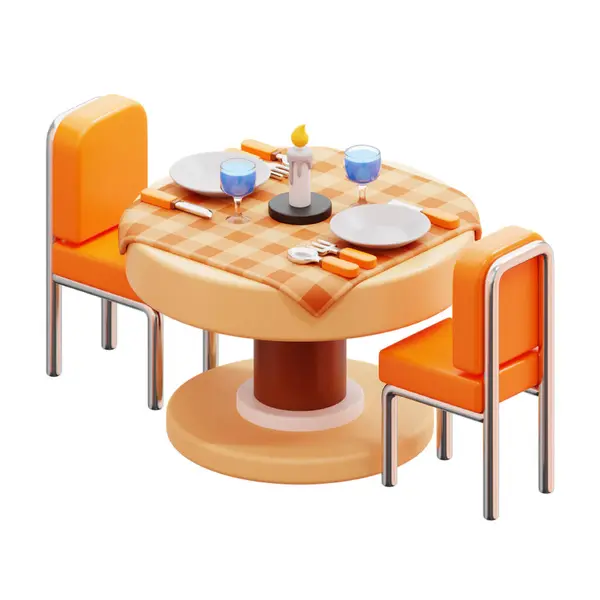 Sandalye ve çatal bıçaklı masa.